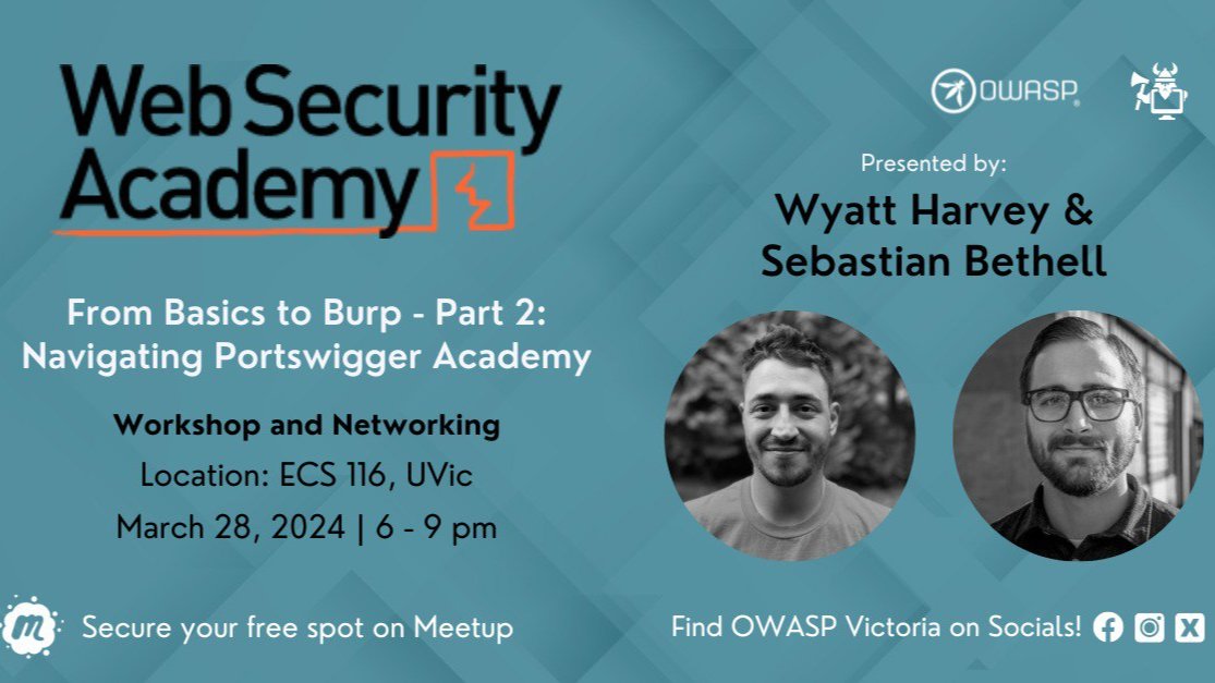 Websec at OWASP Victoria: From Basics to Burp Part 2 Workshop