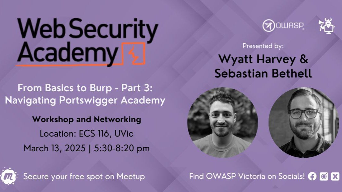 Websec at OWASP Victoria: From Basics to Burp Part 3 Workshop